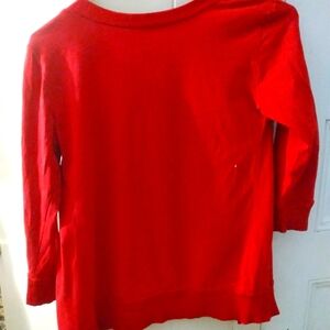 Long high low Sleeves Sweater Red Gardian red Vneck Sweaterwith wings Sized:M